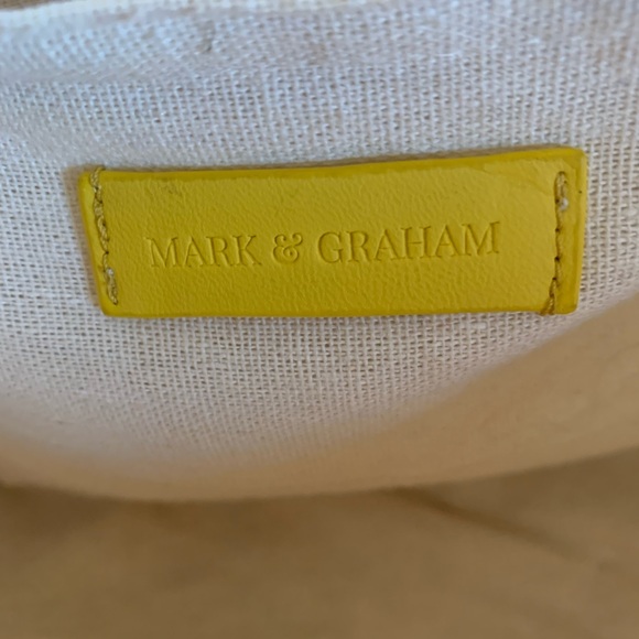 Mark and Graham, EXTRA LARGE straw beach tote. YELLOW trim and 2 straps 10 inch - Picture 10 of 10